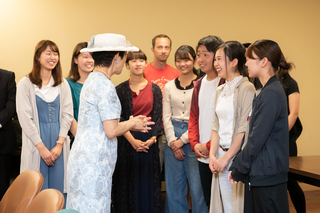 Her Imperial Highness Princess Takamado greets UPEI Japanese students