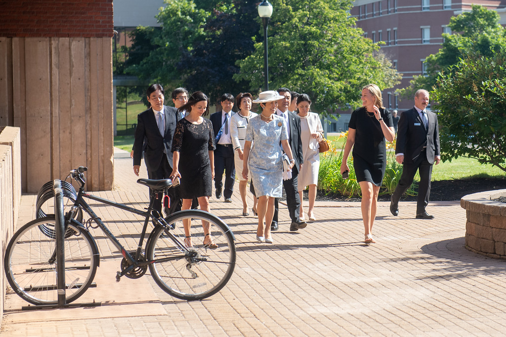 Her Imperial Highness Princess Takamado and Japanese delegation arrive at Epperly Plaza, Robertson Library, UPEI