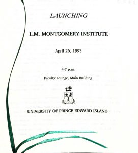 Launching of the L.M. Montgomery Institute 1993