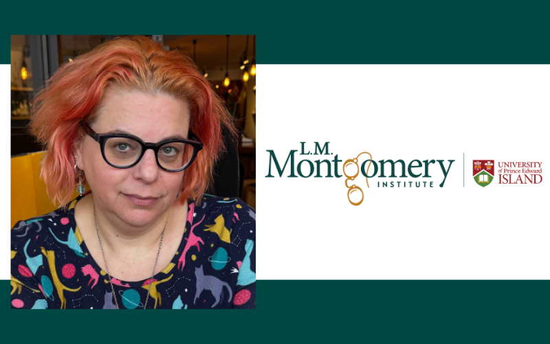 lmmi logo next to a photo of a woman with red hair and glasses
